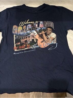 Grace Navy Graceland Elvis Graphic Tee